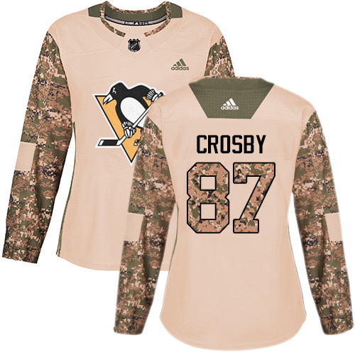 Adidas Penguins #87 Sidney Crosby Camo Authentic Veterans Day Women's Stitched NHL Jersey - Click Image to Close